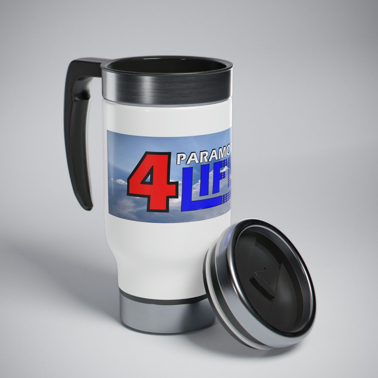 Paramotor 4 life Stainless Steel Travel Mug with Handle, 14oz
