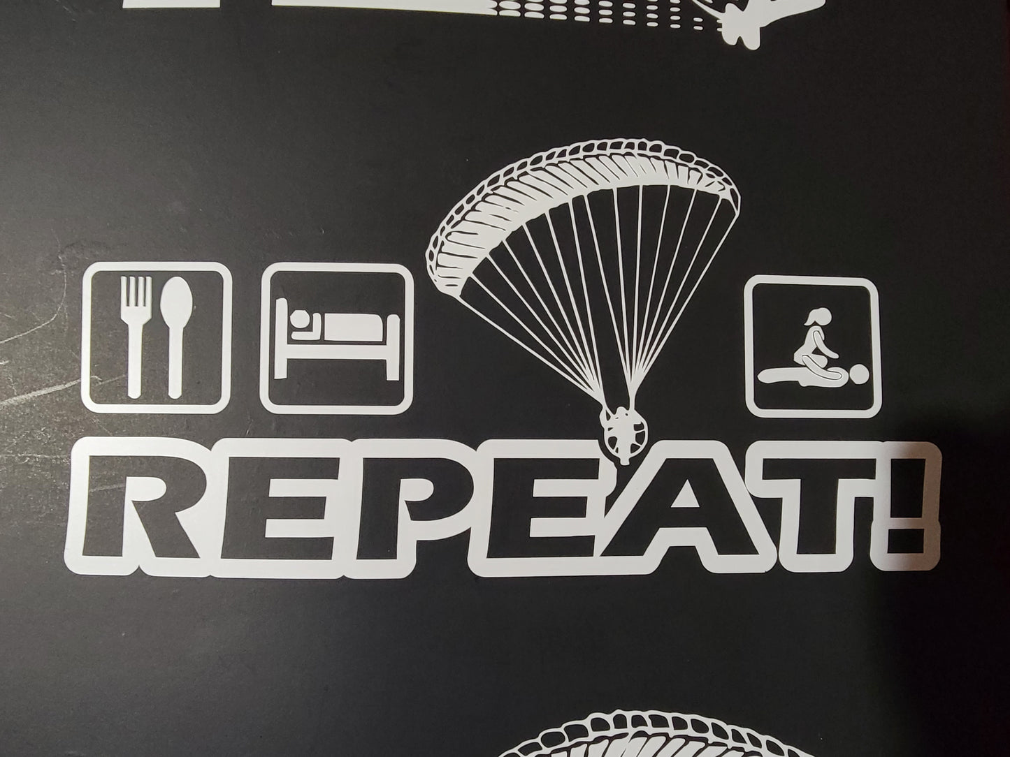 Eat Sleep Fly White Vinyl Decal