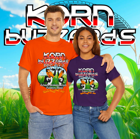 korn buzzards 2024 fly in shirts.  orange and purple