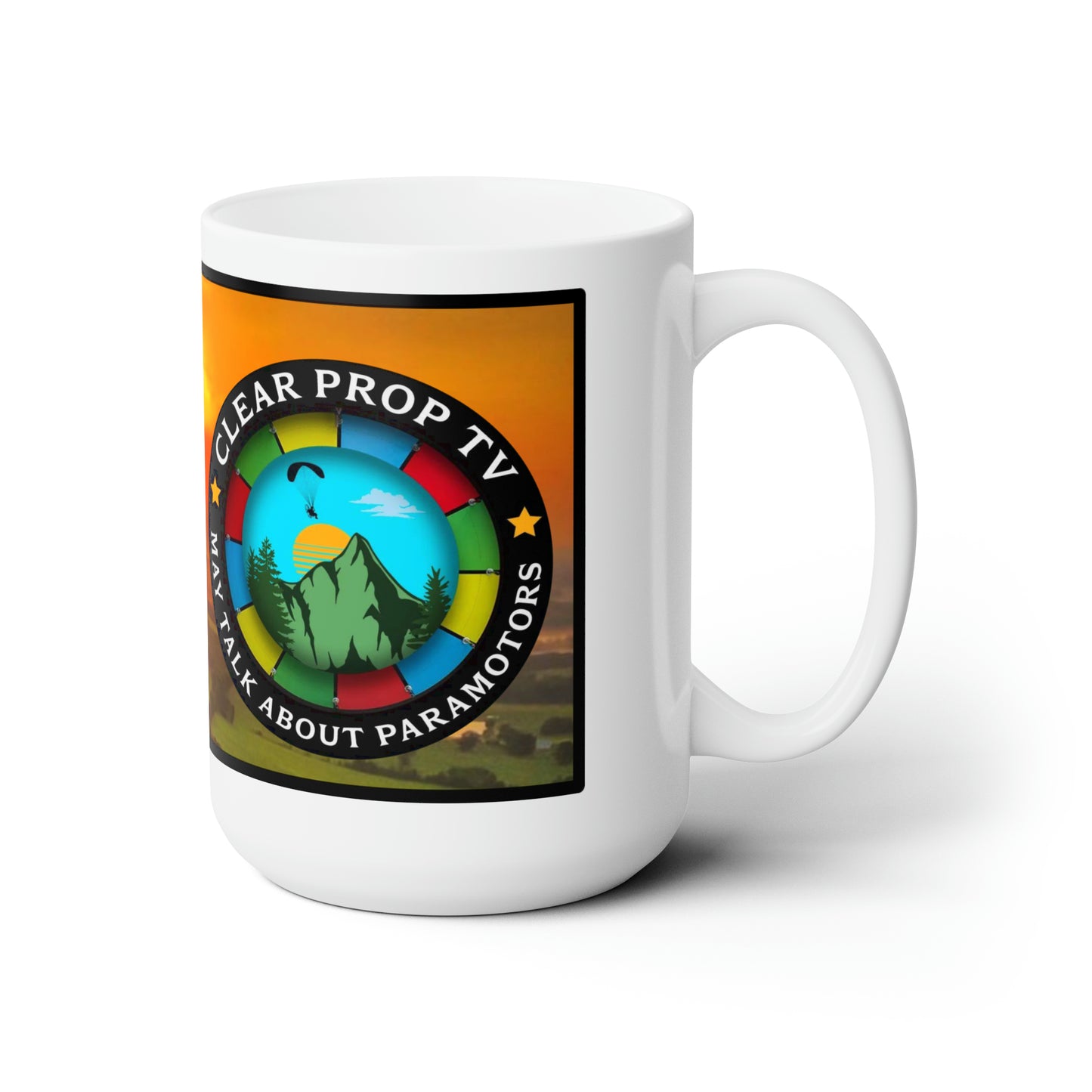 Runintothesky.org plus Clearproptv 15 oz mug