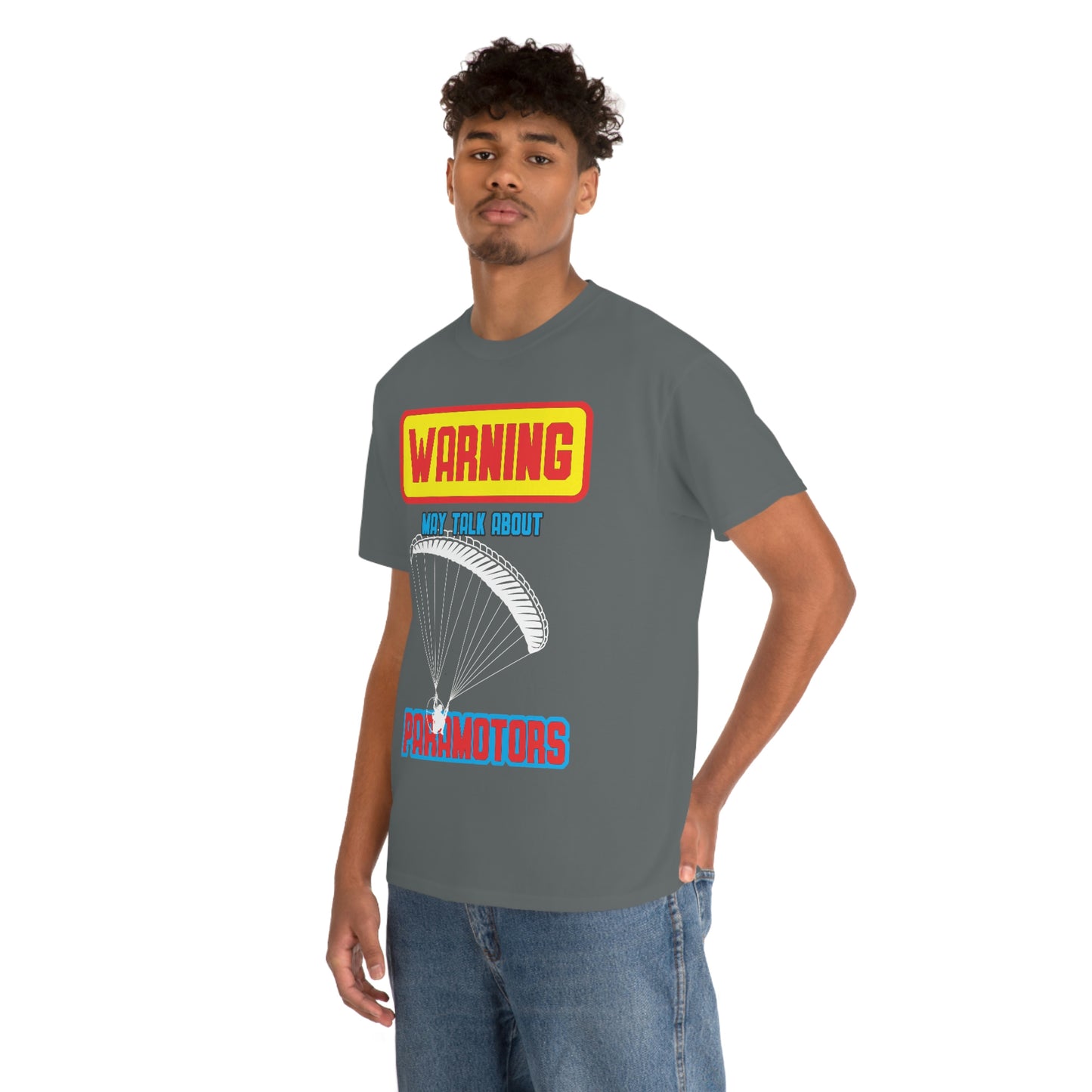 WARNING My Talk About Paramotors Unisex Heavy Cotton Tee