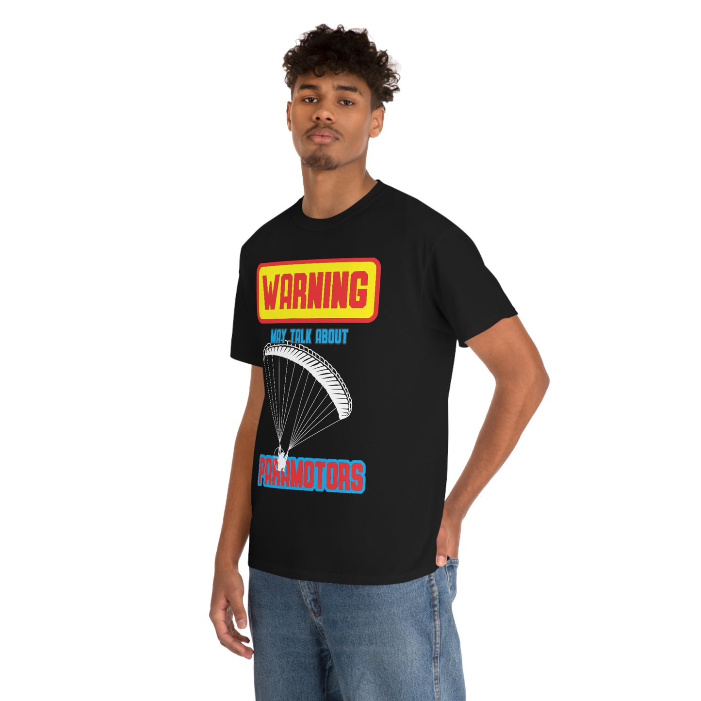 WARNING My Talk About Paramotors Unisex Heavy Cotton Tee