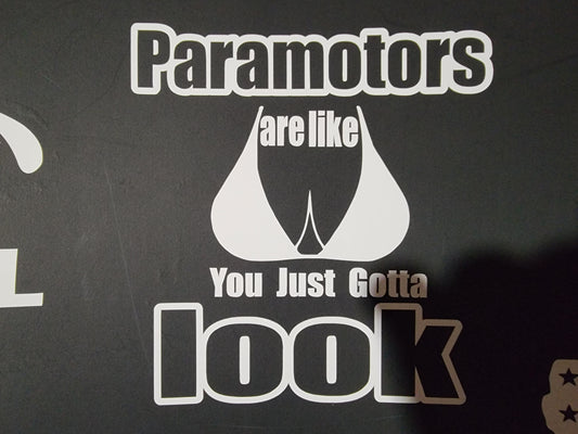 Paramotors Are LIke....   White Vinal Decal