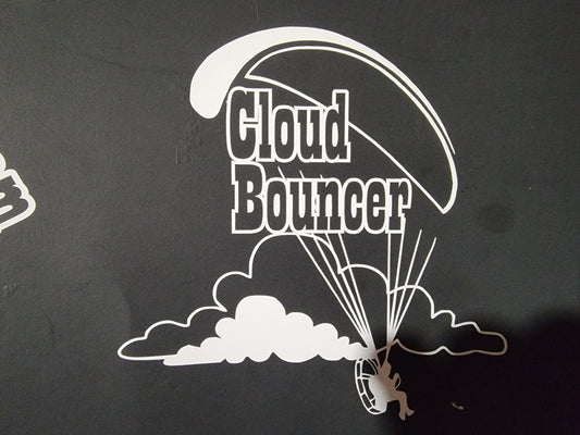 Cloud Bouncer White Vinyl Decal