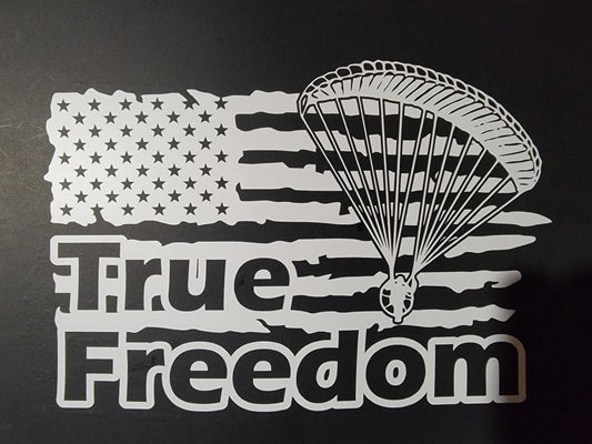 True Freedom White Vinyl Decal
