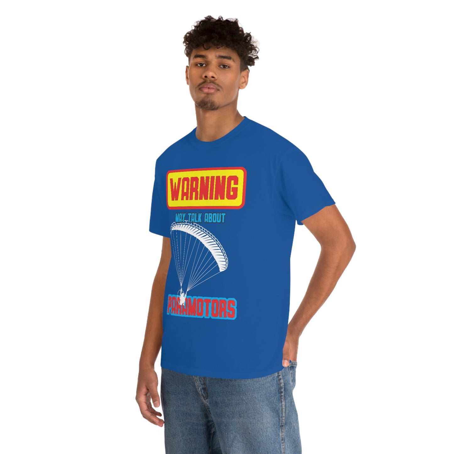 WARNING My Talk About Paramotors Unisex Heavy Cotton Tee