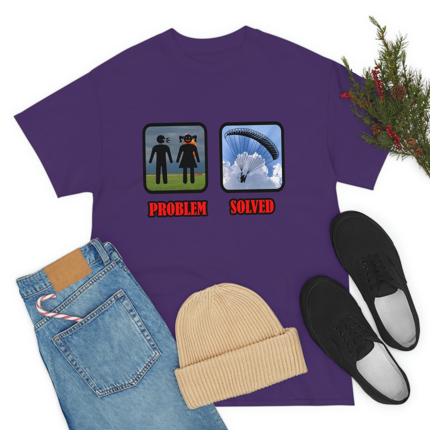 Hers PROBLEM SOLVED unisex heavy Cotton Tee