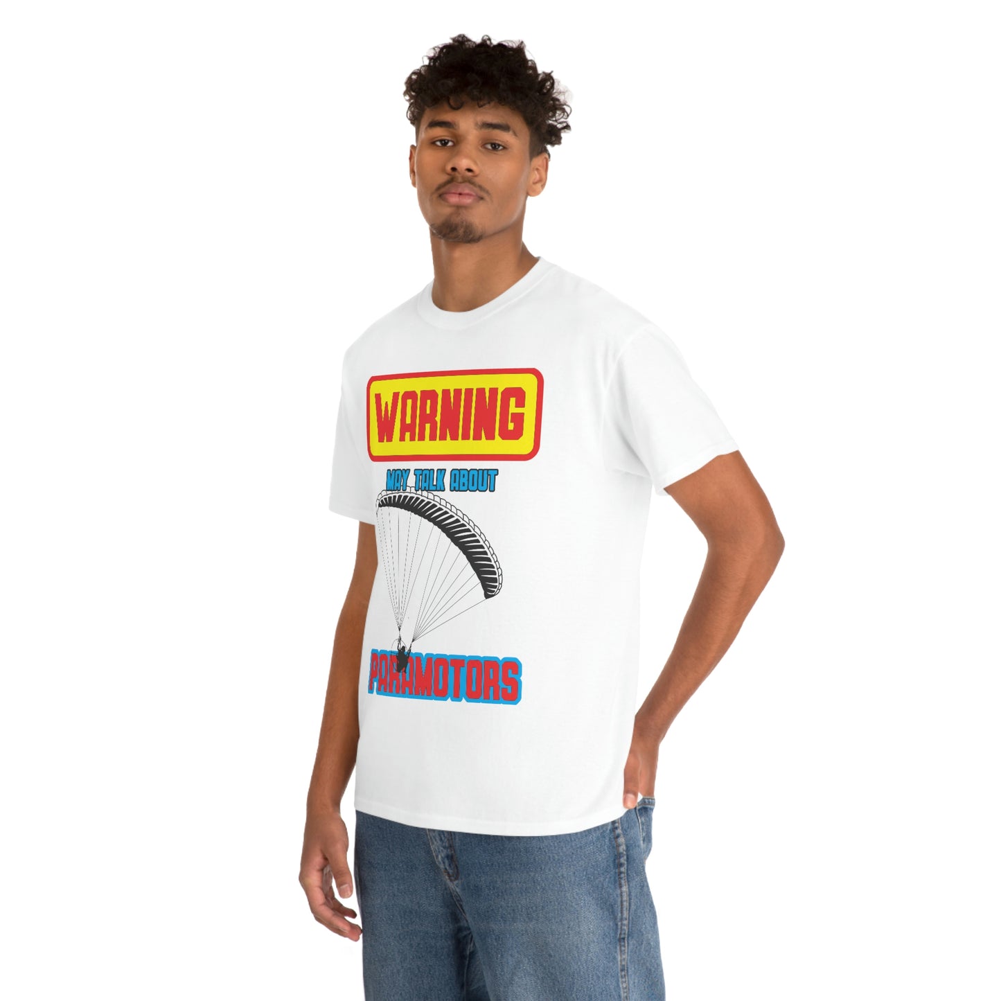 WARNING My Talk About Paramotors Unisex Heavy Cotton Tee