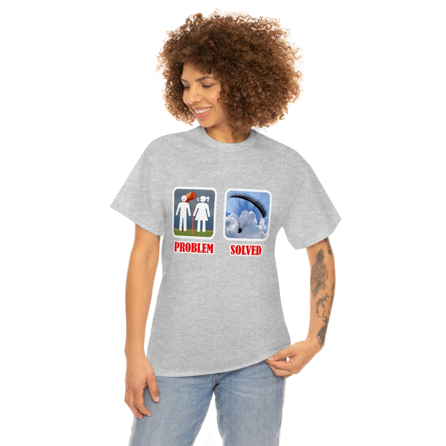 His PROBLEM SOLVED Unisex Heavy Cotton Tee