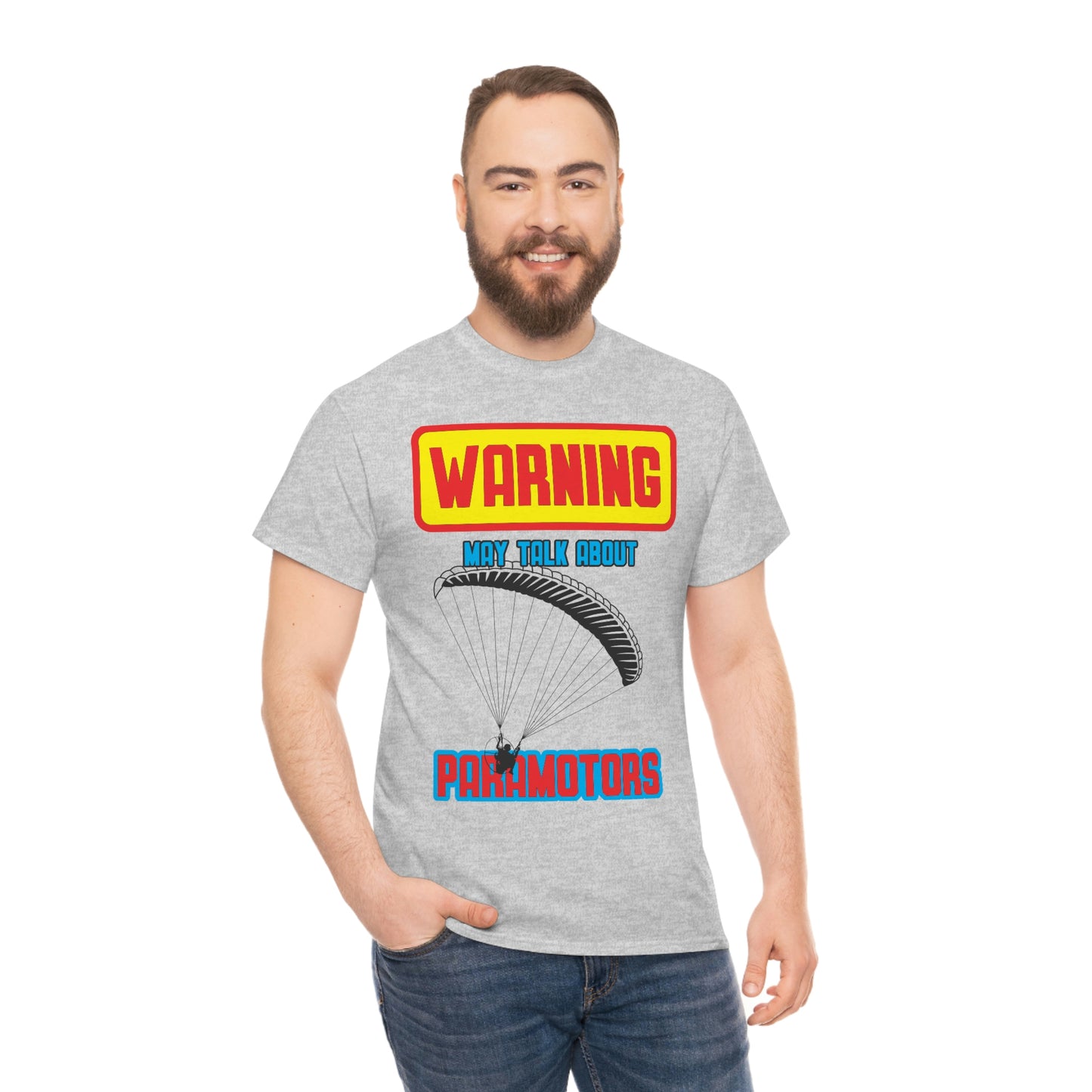 WARNING My Talk About Paramotors Unisex Heavy Cotton Tee