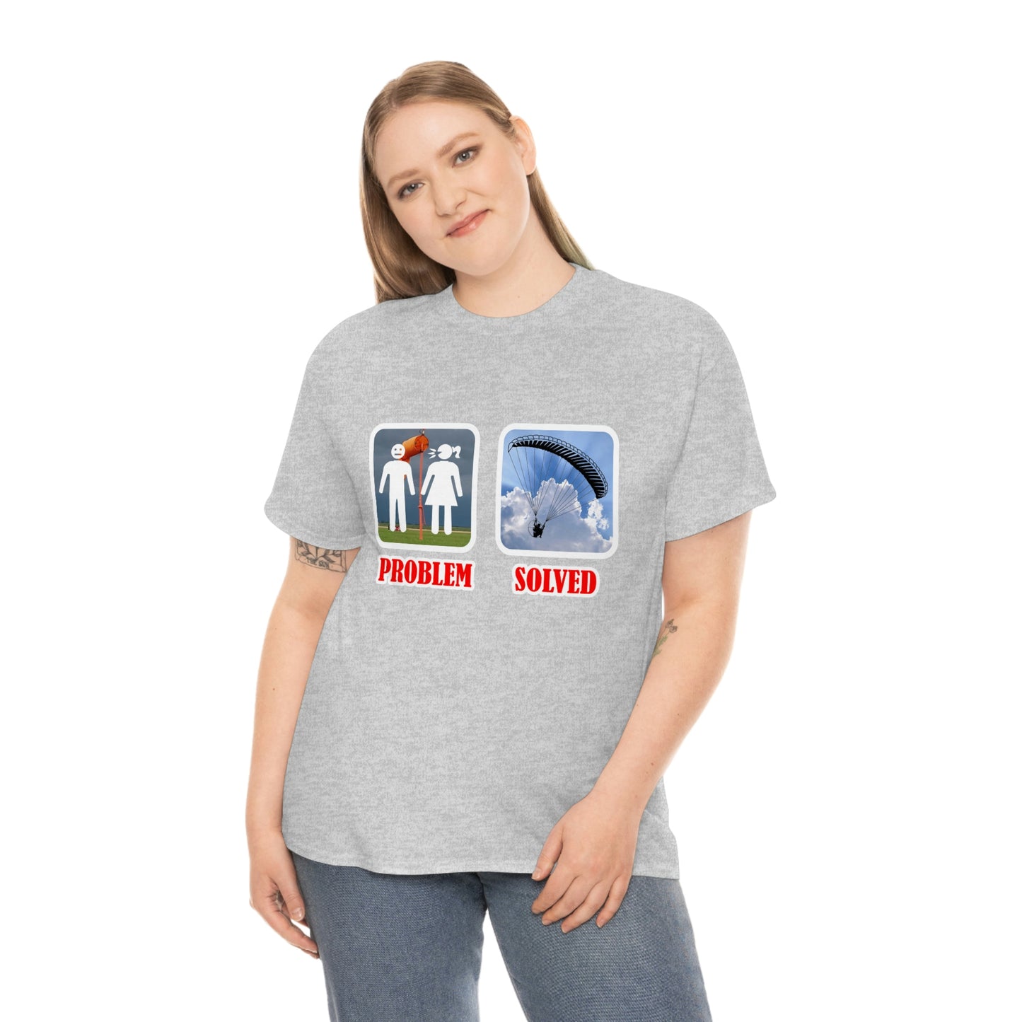 His PROBLEM SOLVED Unisex Heavy Cotton Tee