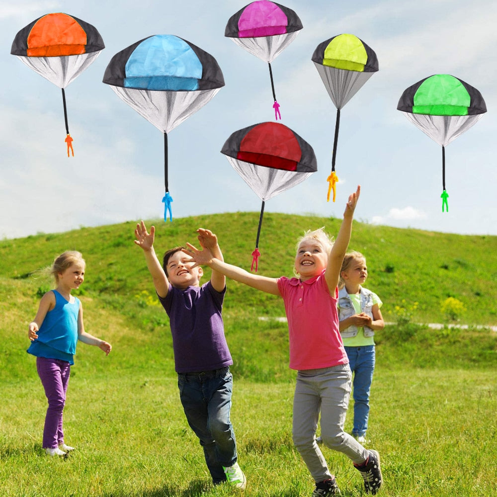 4Set Kids Hand Throwing Parachute Toy For Children's Educational Parachute Soldier Outdoor Fun Sport Play Game Kids Outdoor Toys