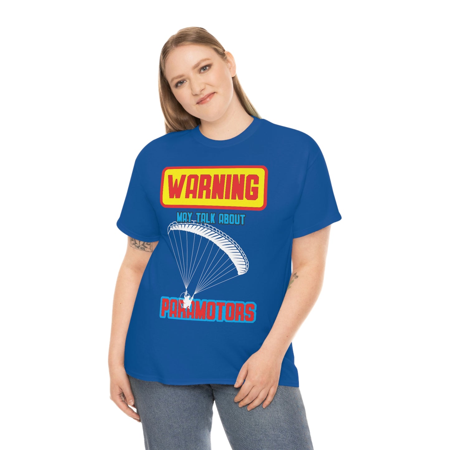 WARNING My Talk About Paramotors Unisex Heavy Cotton Tee