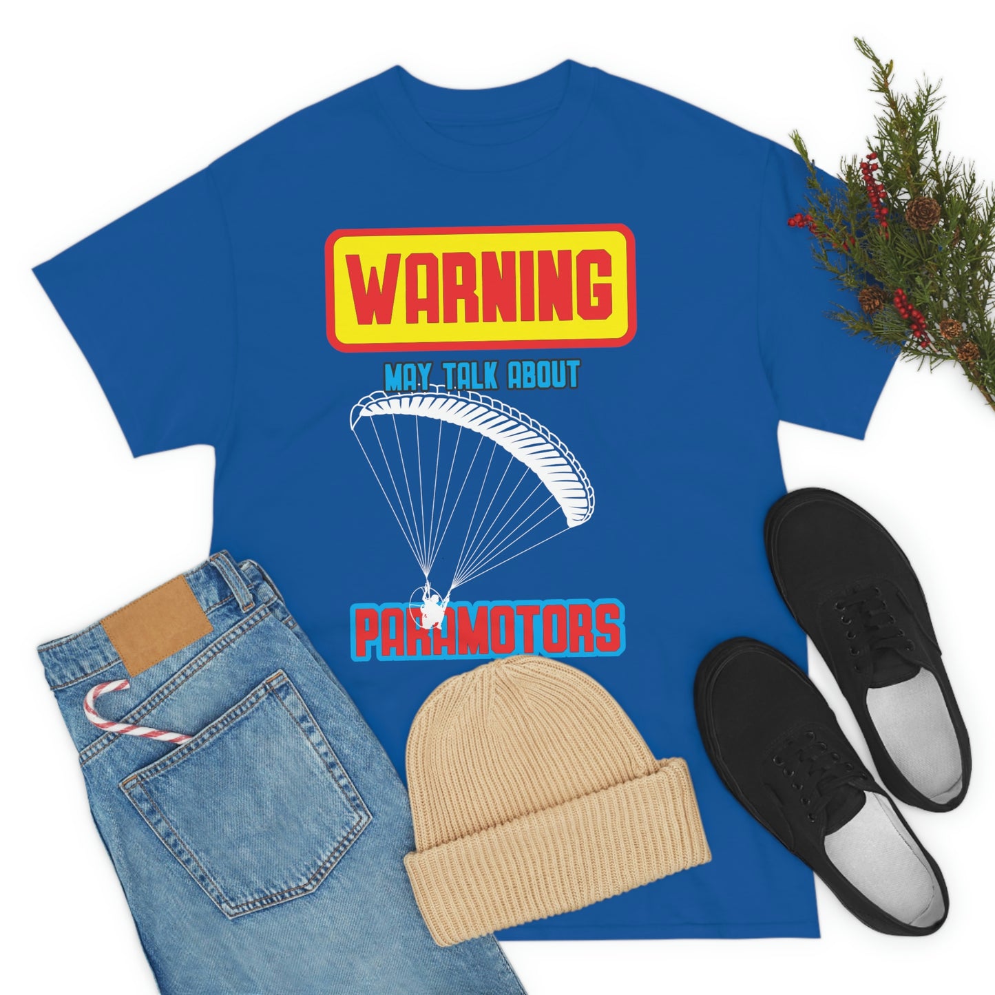 WARNING My Talk About Paramotors Unisex Heavy Cotton Tee