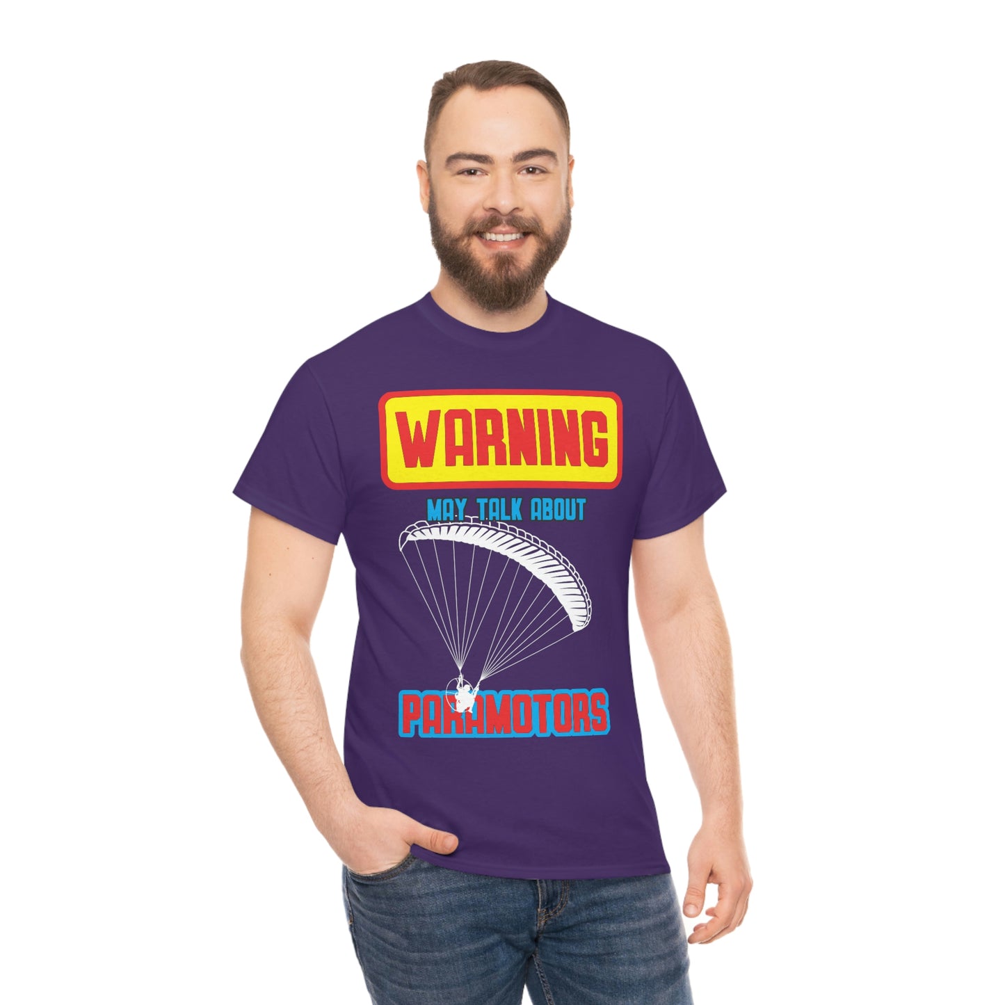 WARNING My Talk About Paramotors Unisex Heavy Cotton Tee