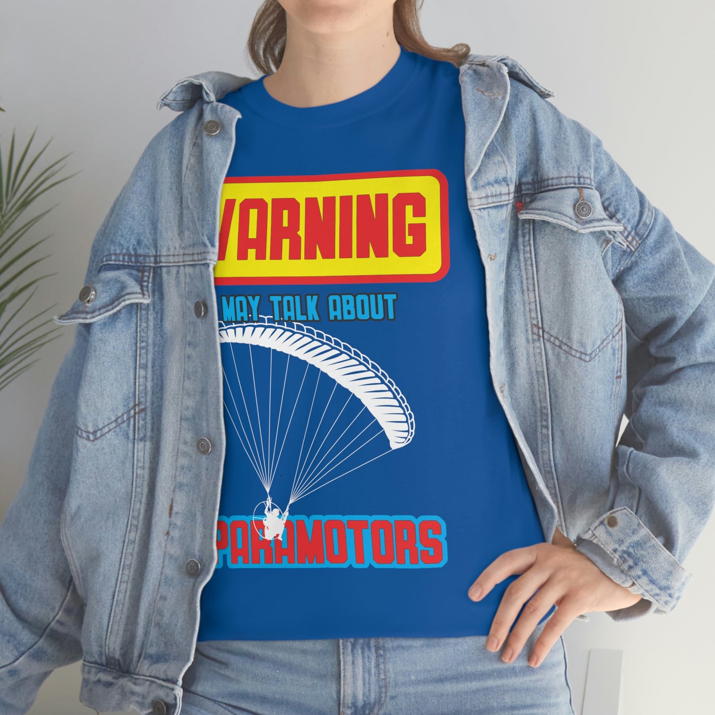 WARNING My Talk About Paramotors Unisex Heavy Cotton Tee