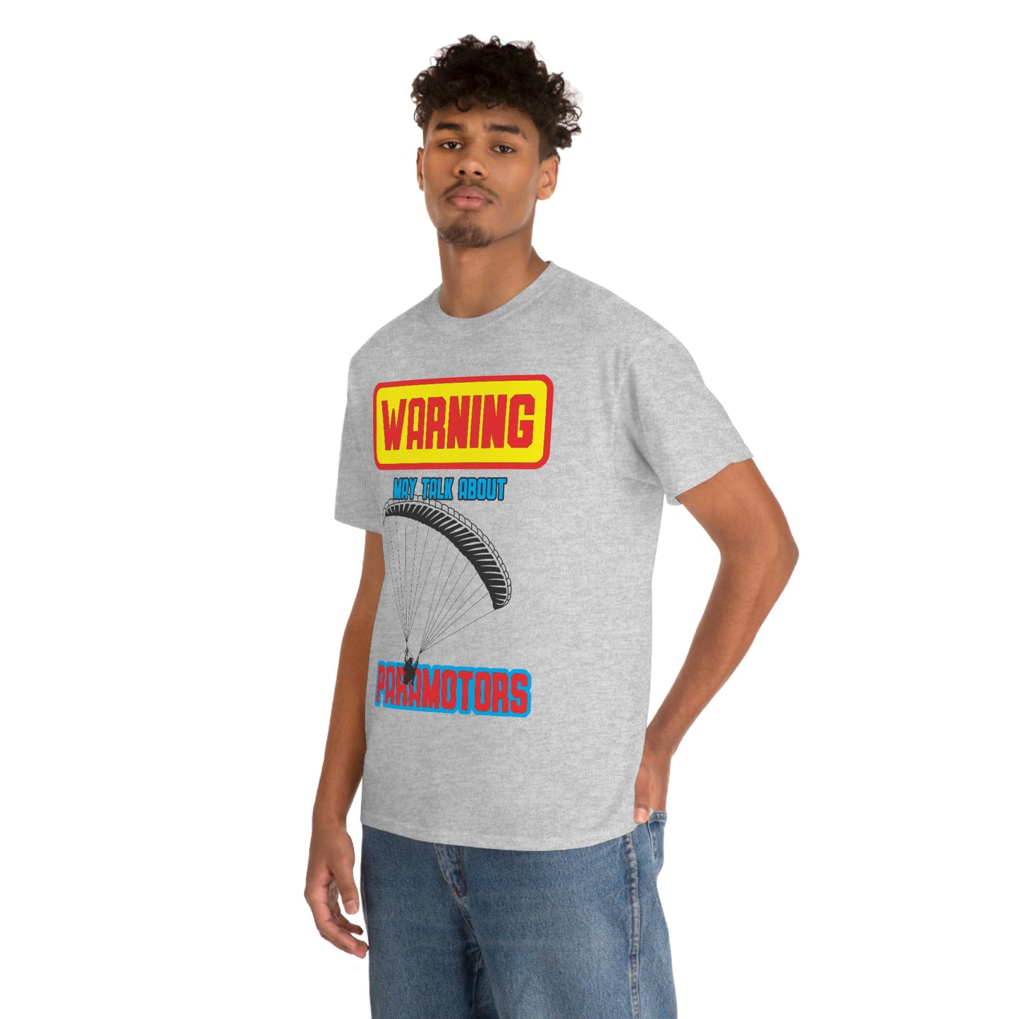 WARNING My Talk About Paramotors Unisex Heavy Cotton Tee